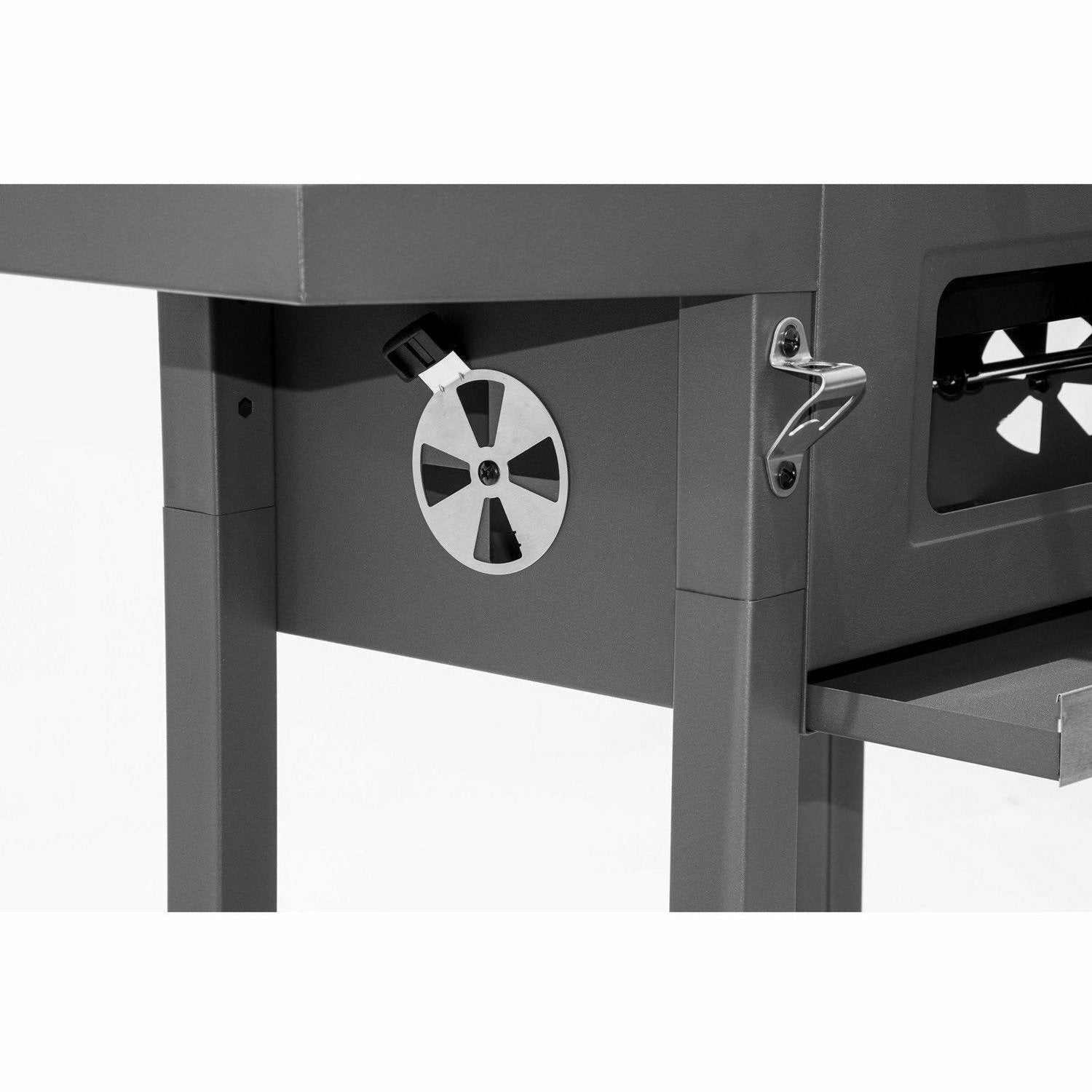 GUSTO CASA - Barbecue con coperchio, termometro e ruote h96,3x108x36cm